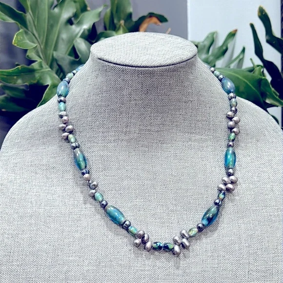 Vintage Pearl & Glass Beaded Necklace - Picture 1 of 4